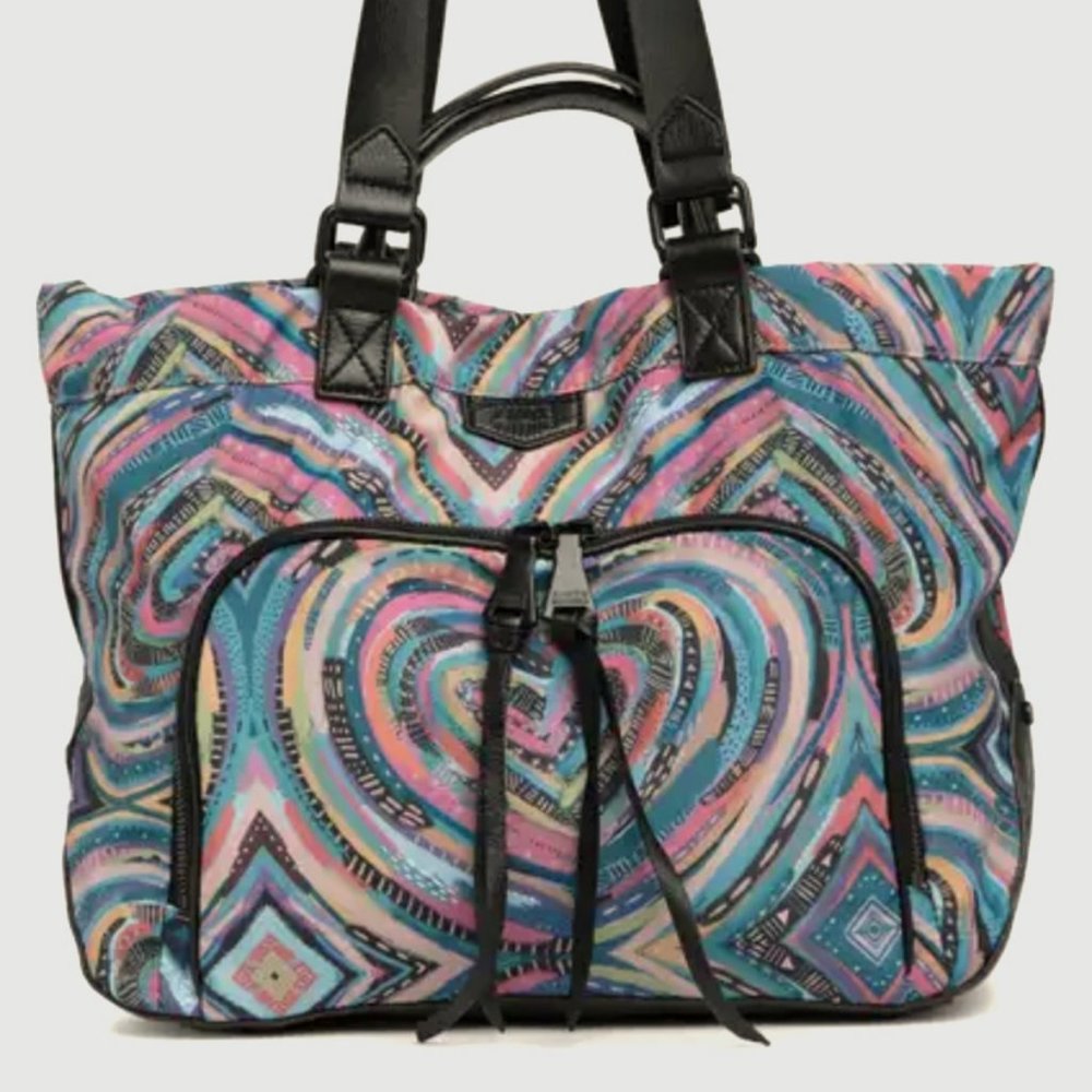NWT Aimee Kestenberg Pisa Nylon/Leather Tote - LOVE HEART